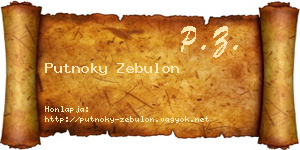 Putnoky Zebulon névjegykártya